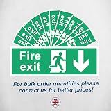 Rubigo Fire Exit Sign Down Arrow 30x10cm Self Adhesive Vinyl Safety Emergency view 5