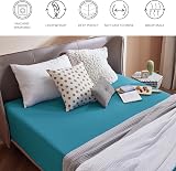Bedsure Double Fitted Sheet Deep Pocket Soft Microfiber 40cm Teal 135x190cm view 7