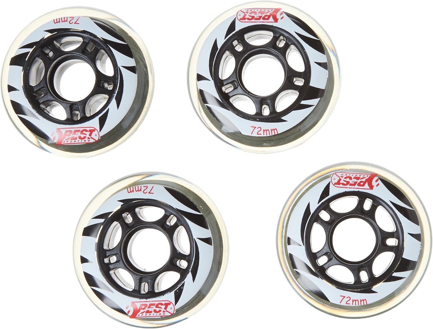 Lot de 8 roues de roller quad 85A 62 x 33 mm avec roulements blancs on