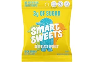 SmartSweets Sour Blast Buddies, Low Sugar Gummy Candy (3g), Low Calorie (130), Gluten-Free -1.8oz (Pack of 6) Packaging may vary