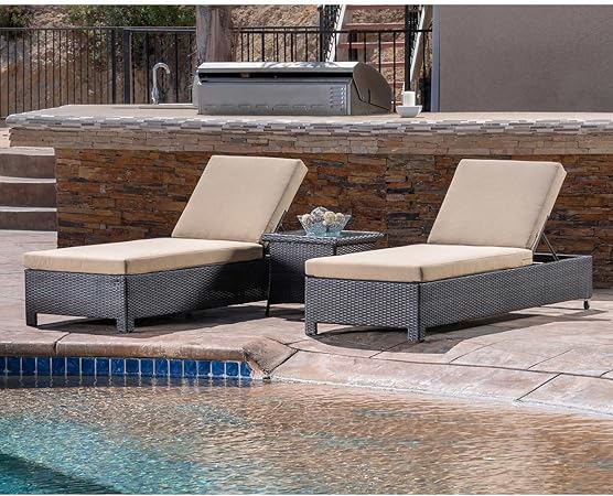 Amazon Com Belmont 3 Piece Chaise Lounge Set Garden Outdoor
