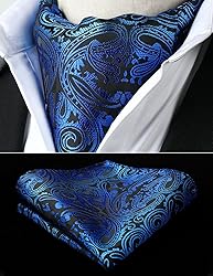 HISDERN Ascot Ties for Men Paisley Floral Ascot and