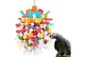 Bird Parrot Chewing Toys，Multicolored Wooden Blocks Tearing Toys,Best Bird Toys for African Grey Parrot 、Macaws、Cockatoos and