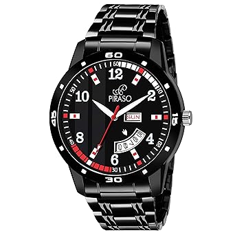 Piraso Times Day Date Series Speed Master Watch- for Mens & Boys -2051-BLACK-BK-CK