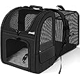 Pecute Cat Carrier Backpacks, Expandable Cat Backpack with Breathable Mesh, Pet Carrier Backpack for Cats Small Dogs Puppies Up to 18 Lbs, Dog Carrier Backpack Great for Travel Hiking Camping Outdoor