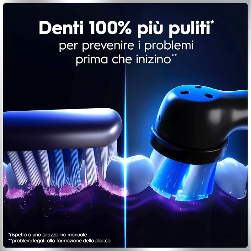 iO 6 Spazzolino Elettrico, 2 Testine, Custodia, Copri Testina, Nero