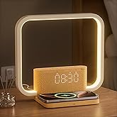 Sunrise Alarm Clock with Wireless Charging Desk Touch Lamp 3 Level Dimmable Wake-up Light Bedside Lamps for Bedroom Living Ro