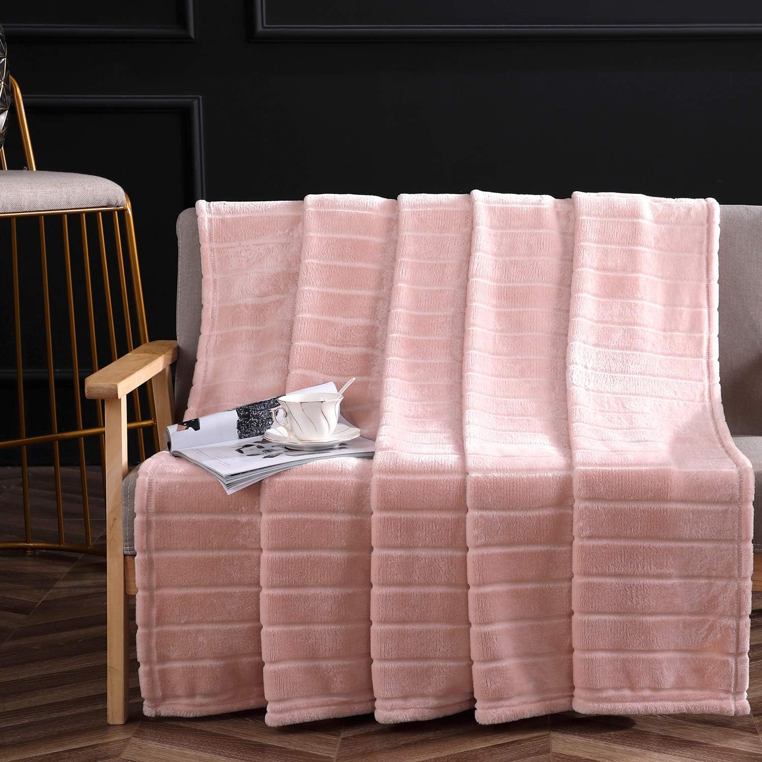 Bertte Throw Blanket Super Soft Cozy Warm Blanket 330 GSM Lightweight Luxury Fleece Blanket for Bed Couch- 50"x 60", Pink: Home & Kitchen