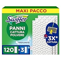 120 Pezzi Swiffer Ricambi Panni Catturapolvere Per Scopa E 3 Pezzi Ricambi Panni Lavapavimenti, Per Catturare E Intrappolare 3 Volte Più Polvere, Sporco E Peli Di Una Scopa Tradizionale