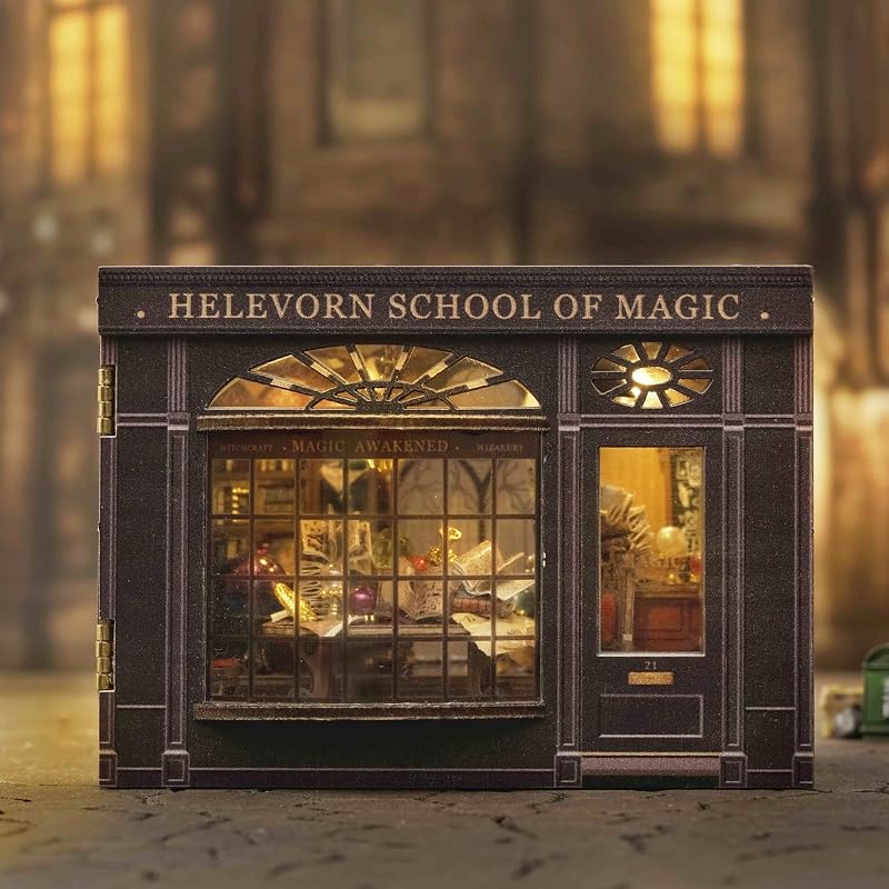CUTEROOM DIY Book Nook Kit with LED Lights 1:100 Scale Miniature