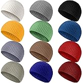 Mepase 12 Pieces Knit Kufi Hats Kufi Beanie Hat Skull Caps for Men Women Muslim Helmet Liner Breathable Ramadan Crochet Cap