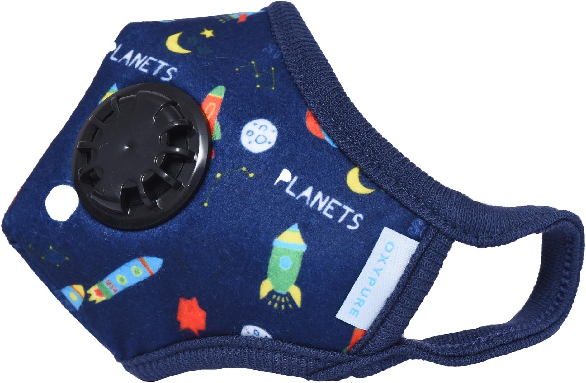 LIGHTLY SCENTED. UK MADE, USA MILITARY GRADE OXYPURE N99 POLLUTION MASK Washable Designer Men/Women/Kids Size (Medium, Space Print)- CYCLISTS, TRAVELLERS-NEW TWIST AND LOCK VALVES LIGHLTY SCENTED