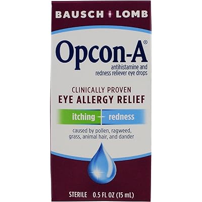 Bausch + Lomb Opcon-A Antihistamine &amp; Redness Reliever Eye Drops, 0.5 Ounces/15 mL (Pack of 3)