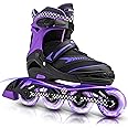 Ruthfot Adjustable Inline Skates for Boys and Girls with Full Light Up Wheels, Outdoor Rollerskates for Kids and Women