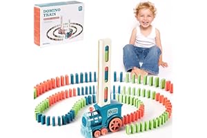 FANIZOL Kids Games Domino Train Toy Set 180 pcs,Automatic Dominoes Train Set Toys with Sound & Light for ages 5-7,Creative Educational outdoor toys for kids ages 4-8, Birthday Gifts for 3+ Year Old kids