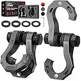 DAYDOOR 3/4" D Ring Shackles, Heavy Duty D Ring Shackles with 7/8 Pin, 45,000 lbs Break Strength Easy Open Towing Shackle for Off-Road Recovery, Winch, Trucks, Jeep, SUV & ATV (2 Pack)(Gray)