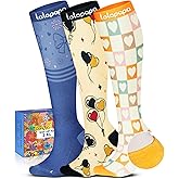 Lalapapa Cute Compression Socks for Women - 3 Pairs 20-30 mmHg Graduated Support Lightweight for Daily Wear Travel Nurse