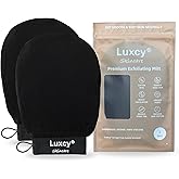 Luxcy Premium Korean Exfoliating Mitt & Body Scrubber Glove, Viscose Fiber Dead Skin Remover for Smooth, Radiant Skin, Shower Skincare, Keratosis Pilaris Treatment & Self-Tan Prep (2 Pack)
