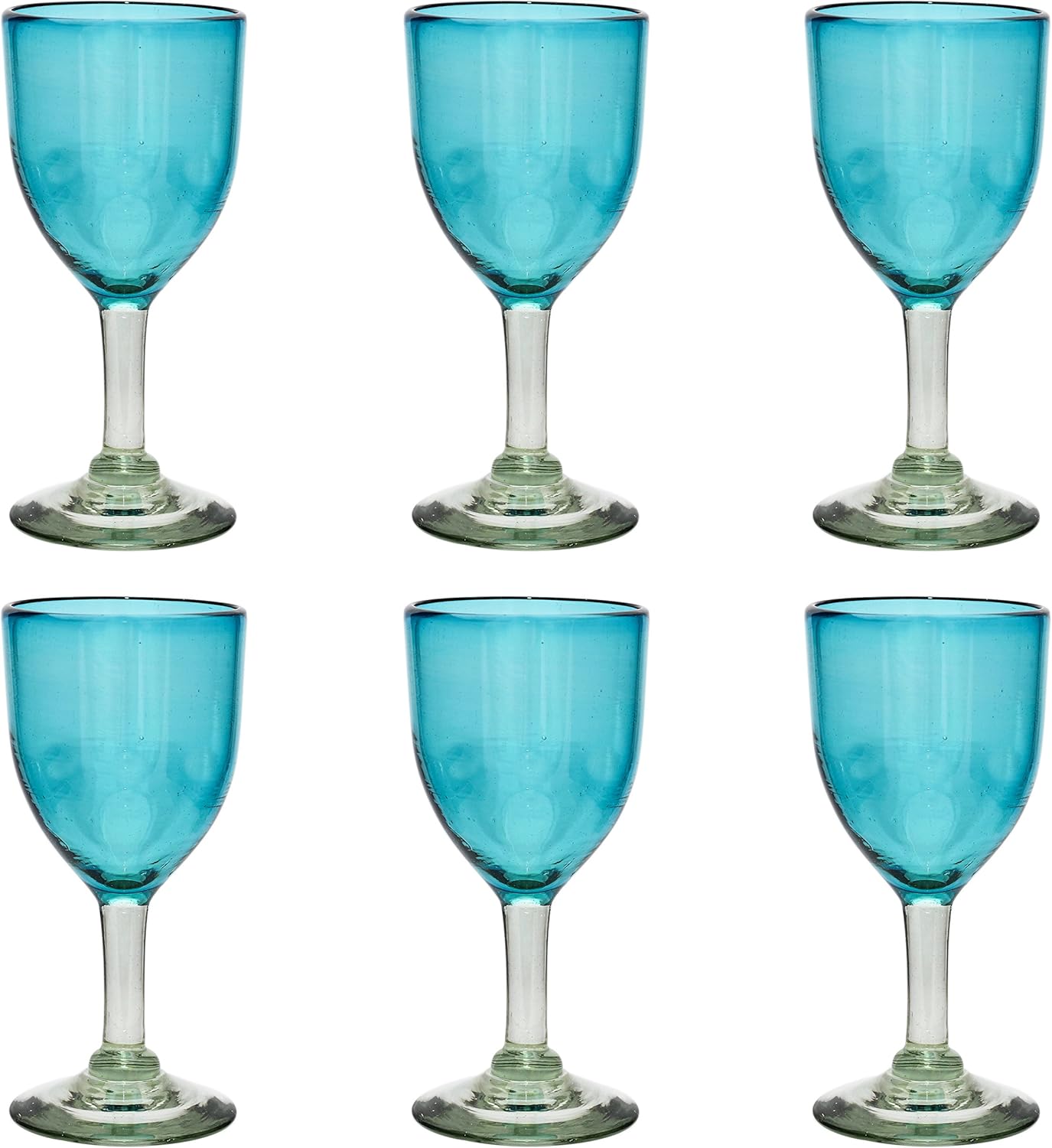 Handmade Wine Glass Medium Size Turquoise Set of 6 Amazon.co.uk Kitchen & Home