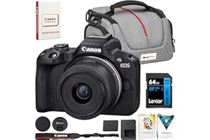 Canon EOS R50 Mirrorless Camera with RF-S 18-45mm F4.5-6.3 is STM Lens (5811C012) Bundle w/Lexar Premium PRO Blue Series 64GB SDXC Memory Card + Deco Essentials Camera Bag + Corel Photo Video Suite