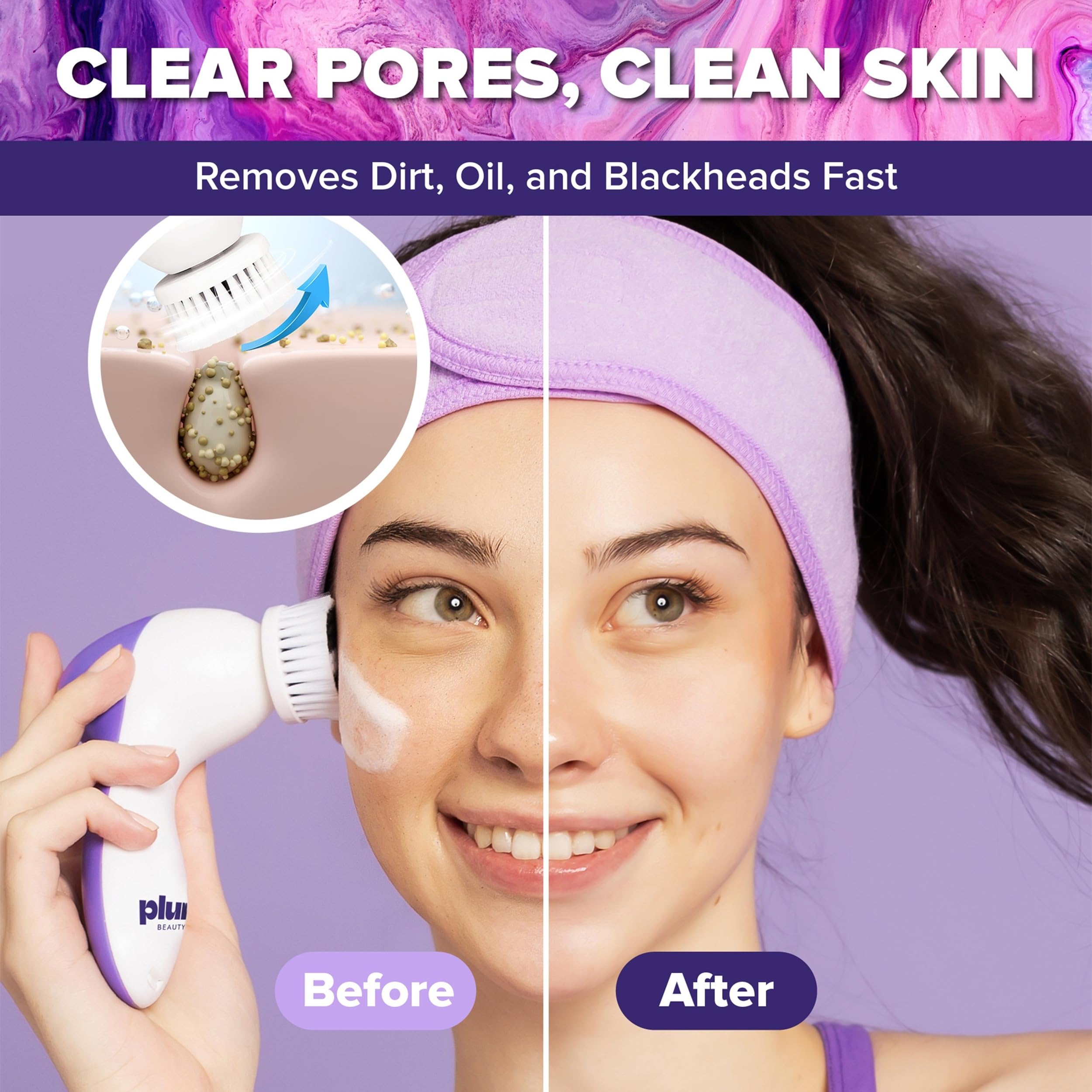 Face Scrubber Electric Facial Cleansing Brush Rechargeable, Rotating Scrubber Face Pore Cleansing Brushes for Radiant Skin, Electric Cleanser for Pores, Glow, and Daily Deep Pore Wash, Expoliator