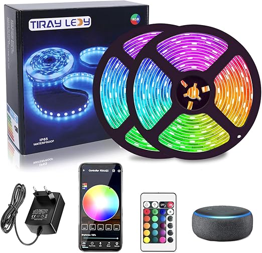 10m tiras led inteligente wifi tiray ledy compatible con alexa google home 5050 led 16 millones de colores control por app tira led musical para