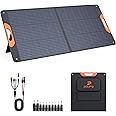 ZOUPW 110 Watt Portable Solar Panel,Road Trip Essentials,18.6V Foldable Solar Panel Charger for Power Station,23.5% High Efficiency IP67 Waterproof 2 Kickstands for Camping RV Hurricane Blackout