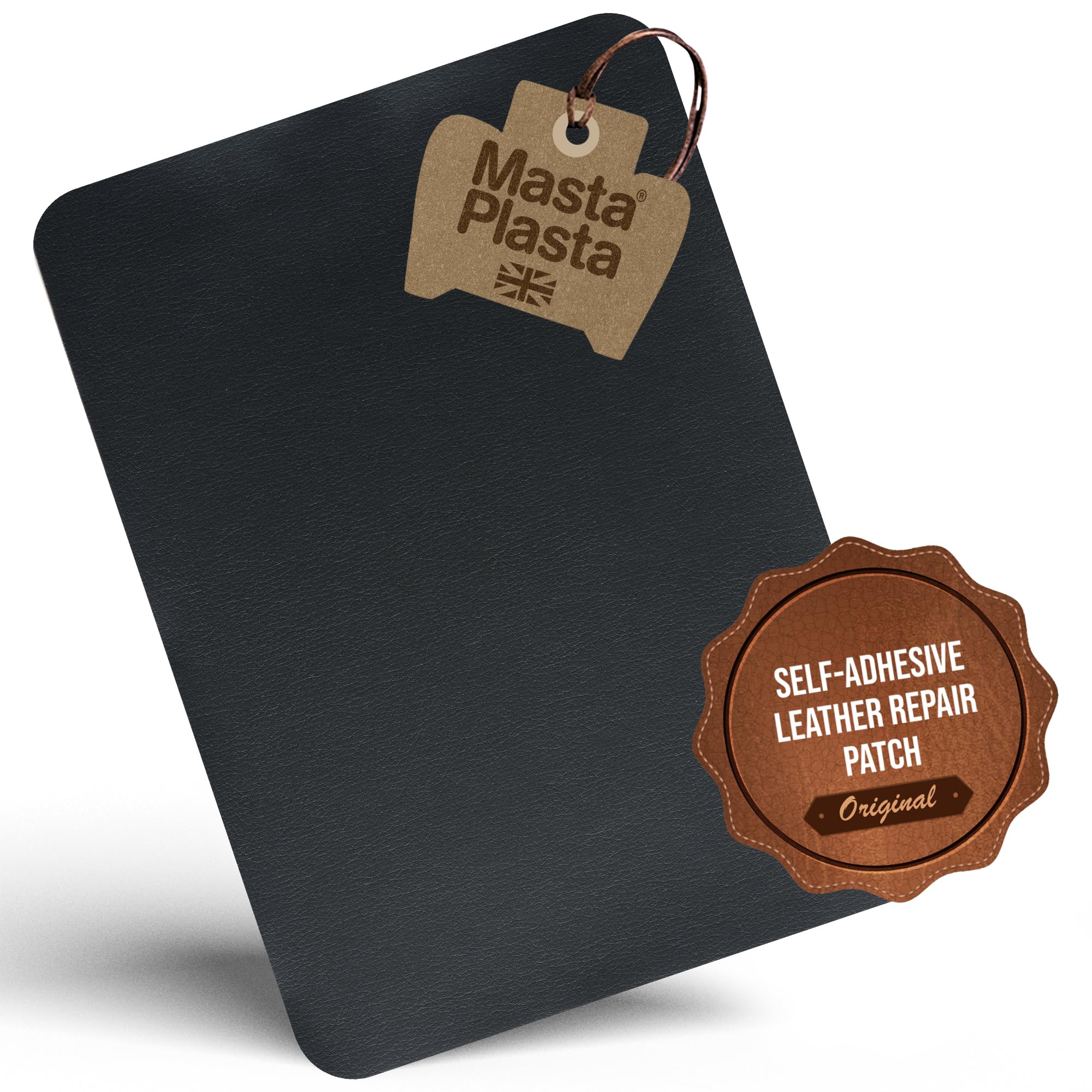 MastaPlasta Original Easy All-in-One Leather Repair Kit. Leather Patches for Sofas Self Adhesive - Black 28cm x 20cm (11in x 8in) – Upholstery Leather Repair Patch for Car Seats, Chairs, DIY, Craft