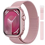 Health Fitness Trackers for Women Men: 100 Day Battery Life Activity Tracker with Answer/Make Call Blood Pressure SpO2 Sleep Heart Rate Monitor 120+ Sports 5ATM Smart Watch for iPhone Rose Pink 2 band