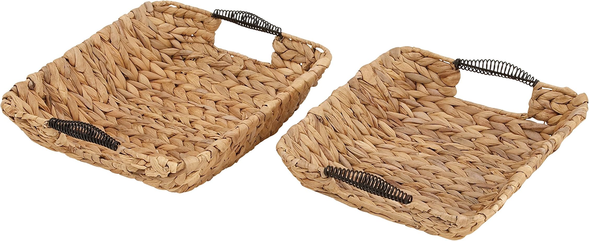 GwG Outlet Wicker Metal Basket Set of 2 in 11", 12"W 41185