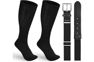 WERFORU Baseball Socks and Belt Combo Set Boys Baseball Belt and Socks Elastic Softball Socks and Belt for Adults and Youth