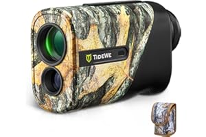 TIDEWE Hunting Rangefinder Mini with Rechargeable Battery, 875Y Laser Range Finder 6.5X Magnification, Distance/Angle/Speed/Scan Multi Functional Waterproof Rangefinder with Case (Leaf Camo)