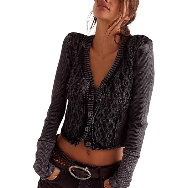 Cardigan Sweater for Women Solid Knit Outerwear Top Open