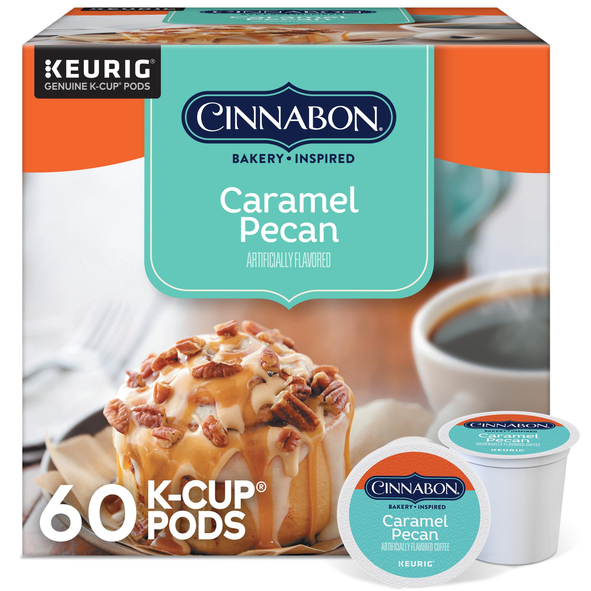 Cinnabon Caramel Pecan Coffee, Keurig Single Serve K-Cup Pods, 60 Count (6 Packs of 10) Image
