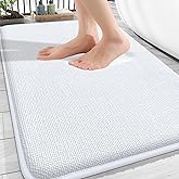 OLANLY Thick Memory Foam Bath Mat Rug 30x20, Extra Soft Absorbent Bathroom Rug, Quick Dry Bath Mats, Non-Slip, Machine Washable Carpet for Bathroom, Tub and Shower, Home Decor Accessories, White