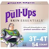 Pull-Ups Boys Skin Essentials Training Pants, 3T-4T, 54 Ct | Hypoallergenic, Dermatologist Tested, Disposable, Soft &amp; Breathable, Fragrance Free, No Harsh Ingredients, Gentle on Skin