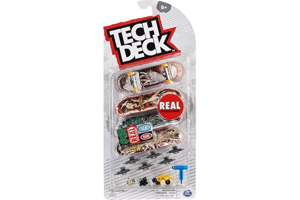 TECH DECK Real Skateboards Ultra DLX Customizable Fingerboards 4-Pack | Customize 4 Boards, Stickers & Grip Tape, Authentic D