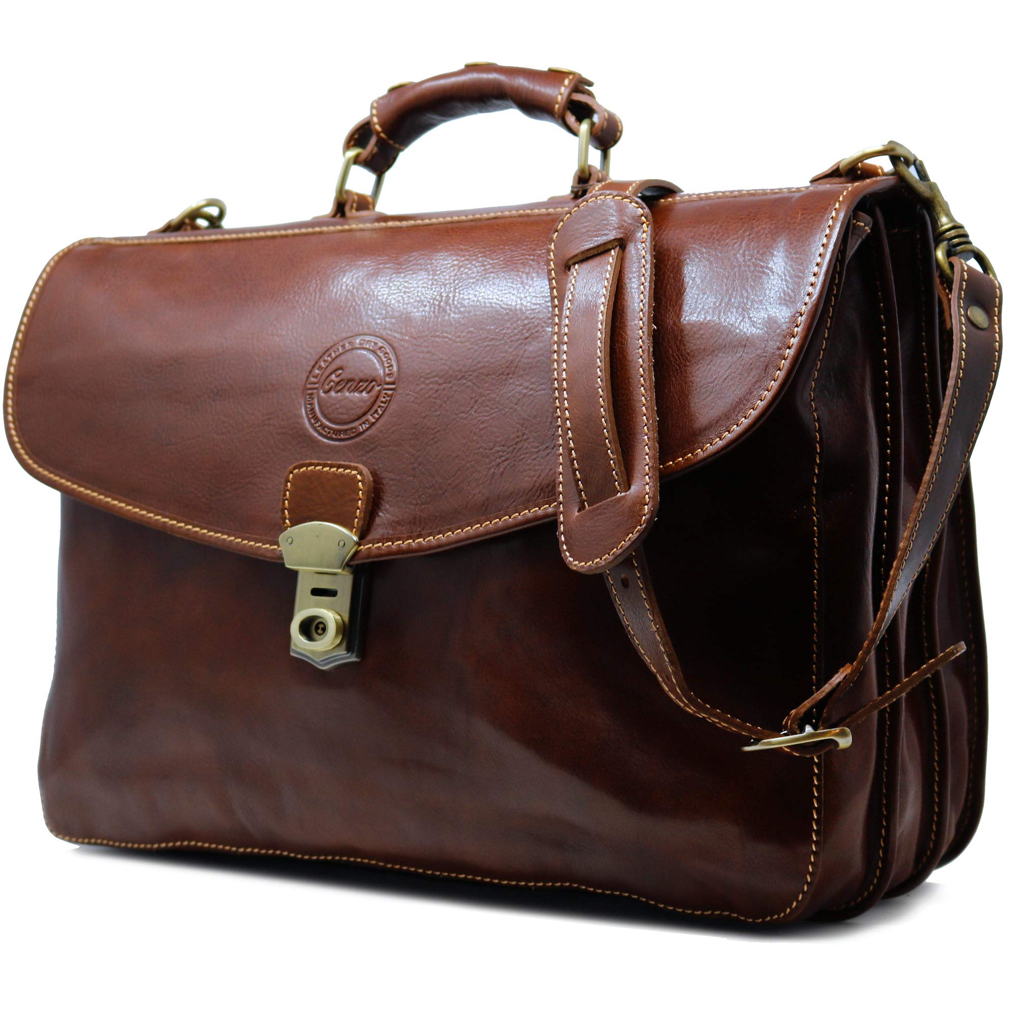 Cenzo 4050 Italian Leather Briefcase Attache Buy Online in UAE. Pc