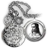 St. Maria Goretti Locket Necklace, Patron Saint Confirmation Gift, Italian Charms