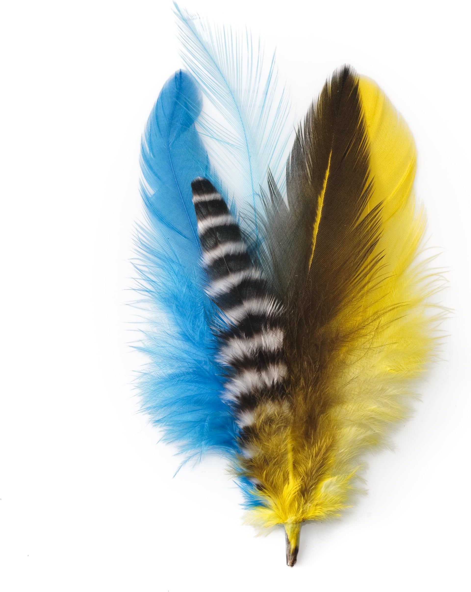 Puppylocks Macaw Feather Fur Extension, Long, Blue/Yellow