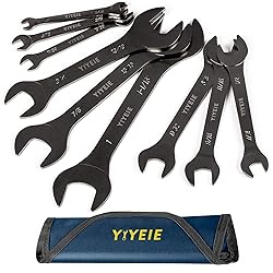 YIYEIE 9Pc. Super Thin Wrench Set, SAE 1/4" to