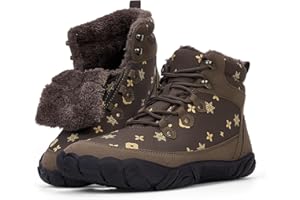 Hi-Y2Kgirls Winter Footwear Barefoot Shoes Women Men Zero Drop Barefoot Hiking Boots Slip On Warm Waterproof Snow Boot Minimalist Wide Toe Ankle Booties Five Finger Hike Shoes Outdoor