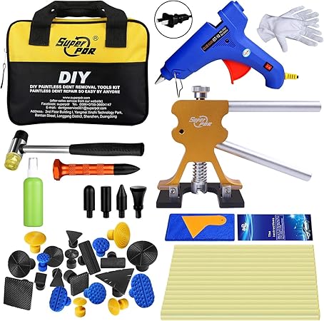 Amazon Super Pdr 車へこみ修理 デントリペアツール 板金工具 無塗装デントツール 50点セット Diy 工具 ボディ フェンダー補修ツール 車 バイク