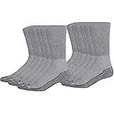 Dickies Men's Dri-Tech Comfort Crew Socks, Grey, 12 Pair