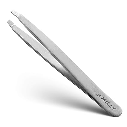 Slant Tweezers Stainless Steel Perfectly Aligned And Hand Filed Slanted Tips For Ultra Precision Tweezers For Eyebrows Precision Tweezers
