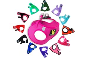 EcoBark Step in Dog Harness - Eco-Friendly Teacup Dog Harnesses for XXS, XS, and Small Dogs - Reflective and Adjustable Mini Body Halter Vest -Tiny Soft Mesh Toy Breed Harness Under 5 lbs (Pink, XXS)