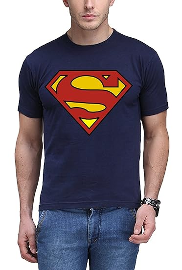 Dark blue superman t shirt Clearance