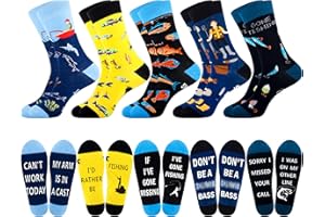 Moyel Funny Socks for Men Fun Funky Novelty Socks Mens Cool Dress Socks Golf Fishing Gifts for Men on Birthday Christmas