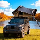 Naturnest Rooftop Tent Hard Shell, Easy Set Up Pop Up Tents for 2-4 Person | Waterproof UV-Resistant Blackout Privacy 4 Season Camping Tent for Pickup Truck, Jeep, Suv, Van, Trailer - Sirius 2 Series