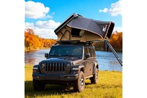 Bayati Naturnest Rooftop Tent Hard Shell, Easy Set Up Pop Up Large Tent for 2-3 Person Camping, Waterproof UV-Resistant Blackout Privacy 4 Season Tents for Truck, Jeep, SUV, Van, Trailer - Sirius 2
